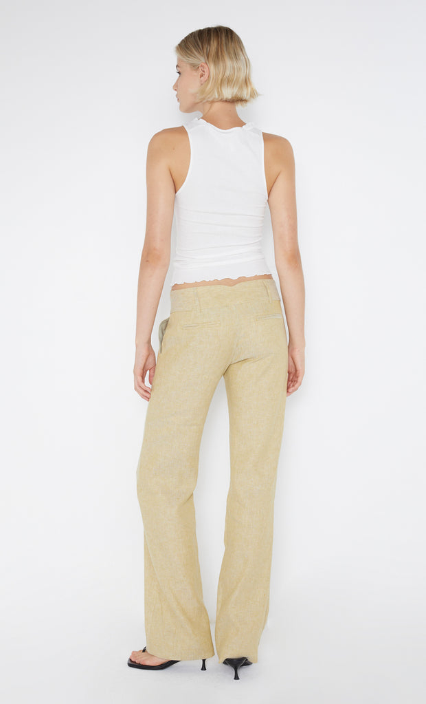 Neva Straight Leg Pant in Straw by Bec + Bridge