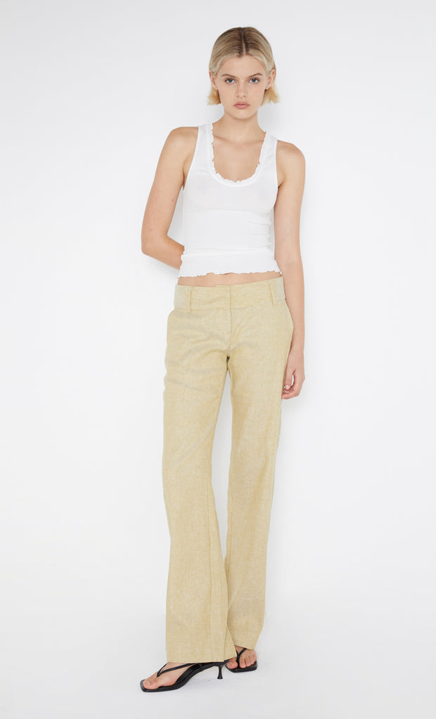 Neva Straight Leg Pant in Straw by Bec + Bridge