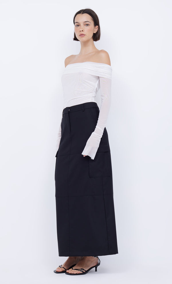 NEVADA MAXI SKIRT  - BLACK