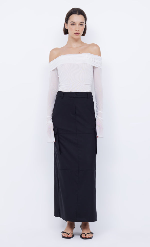 NEVADA MAXI SKIRT  - BLACK