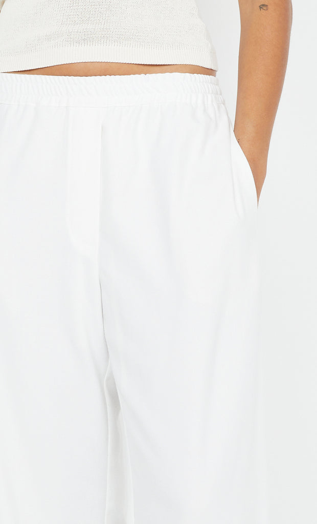 Ninah Drawstring Pant in white by Bec + Bridge