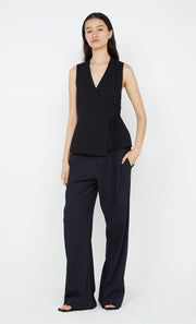 NINAH TIE VEST - BLACK