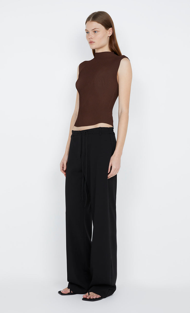 Olina Funnel Neck Top in Chocolate by Bec + Bridge