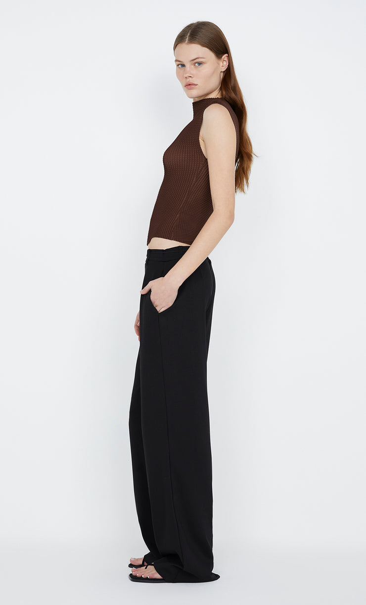 Olina Funnel Neck Top in Chocolate by Bec + Bridge