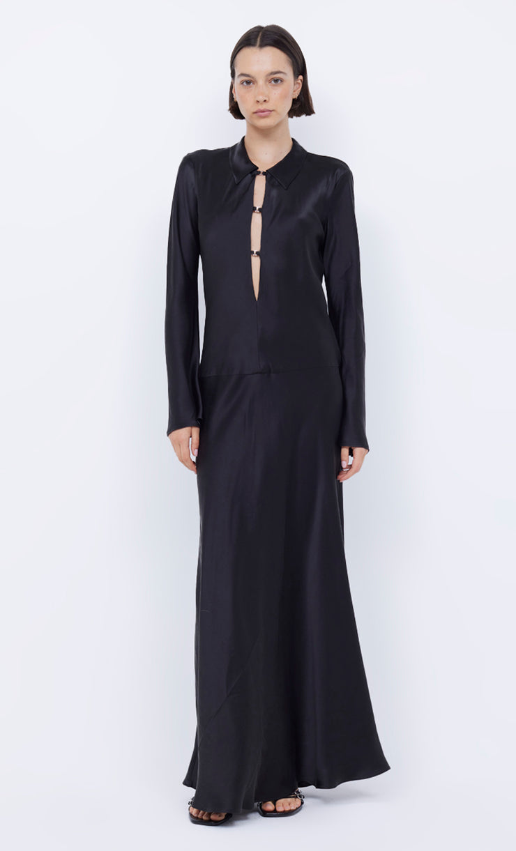 Orla Long Sleeve Maxi Dress in Black by Bec Bridge