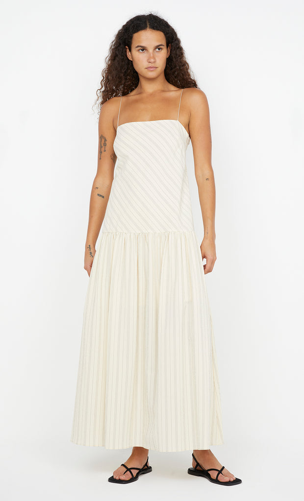 PEYSON MAXI DRESS - CREAM/BLACK STRIPE