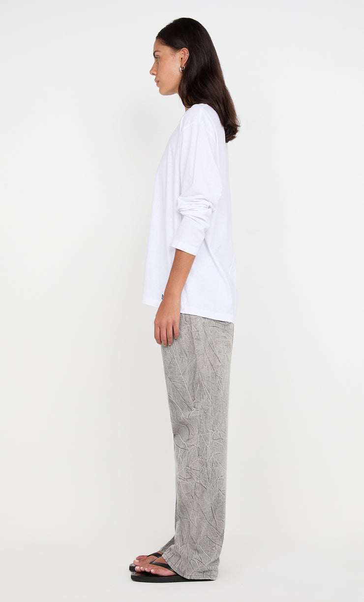 PIP LONG SLEEVE TOP - WHITE