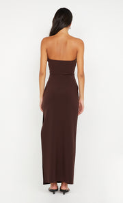 Reina Strapless Dress in Dark Choc by Bec + Bridge