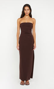 Reina Strapless Dress in Dark Choc by Bec + Bridge