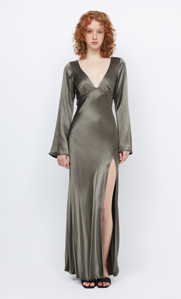 REN LONG SLEEVE MAXI DRESS - DARK WILLOW – BEC + BRIDGE US