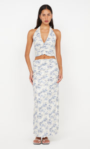 RIVA HALTER TOP - PORCELAIN FLORAL