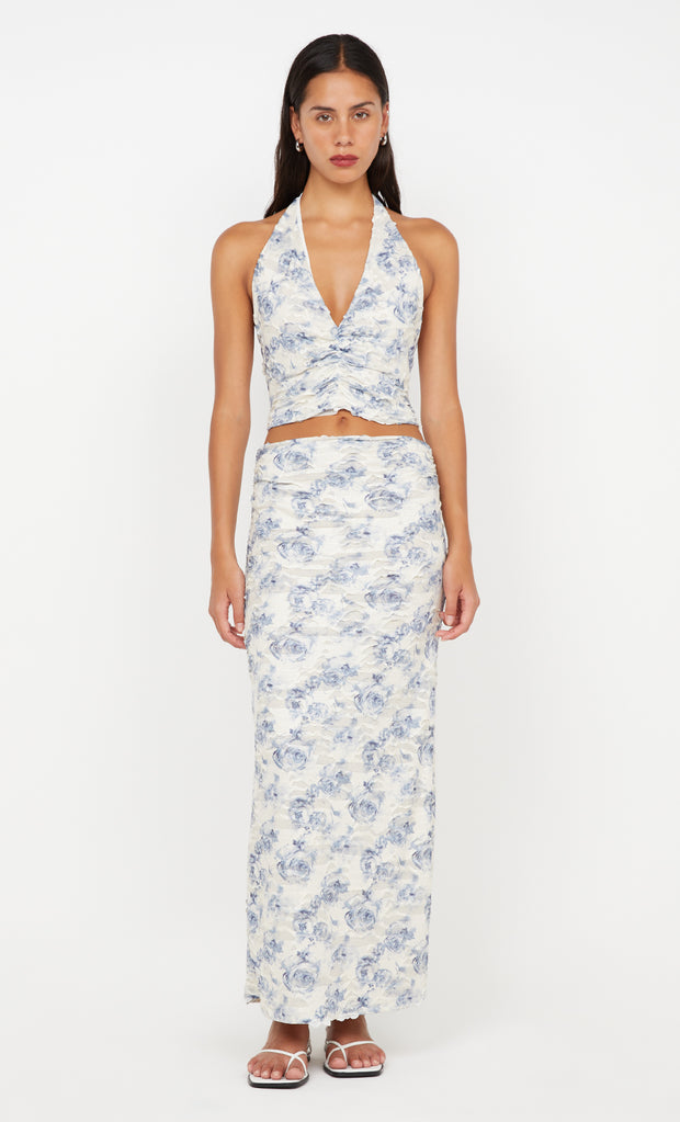 RIVA HALTER TOP - PORCELAIN FLORAL