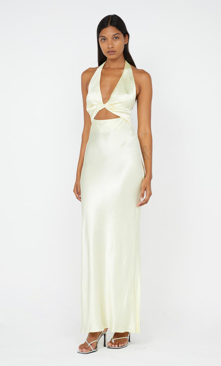 Sabia Twist Maxi Dress in Ice Yellow by Bec + Bridge