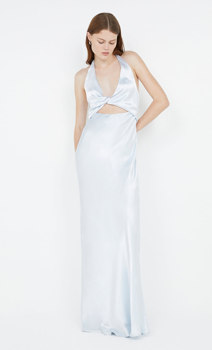 SABIA TWIST DRESS - SILVER BLUE