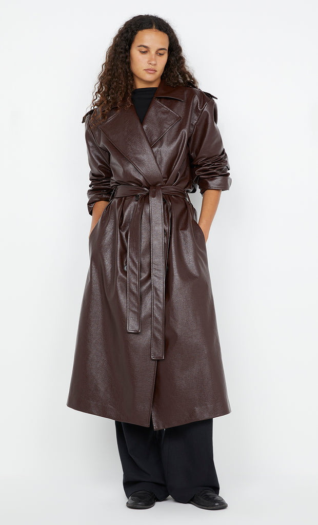 SCYLLA TRENCH COAT - BURGUNDY