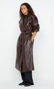 Scylla Trench Coat in Burgundy by Bec + Bridge