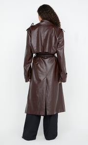 Scylla Trench Coat in Burgundy by Bec + Bridge