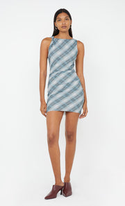 Seanna Asym Mini Dress in Storm Check by Bec + Bridge