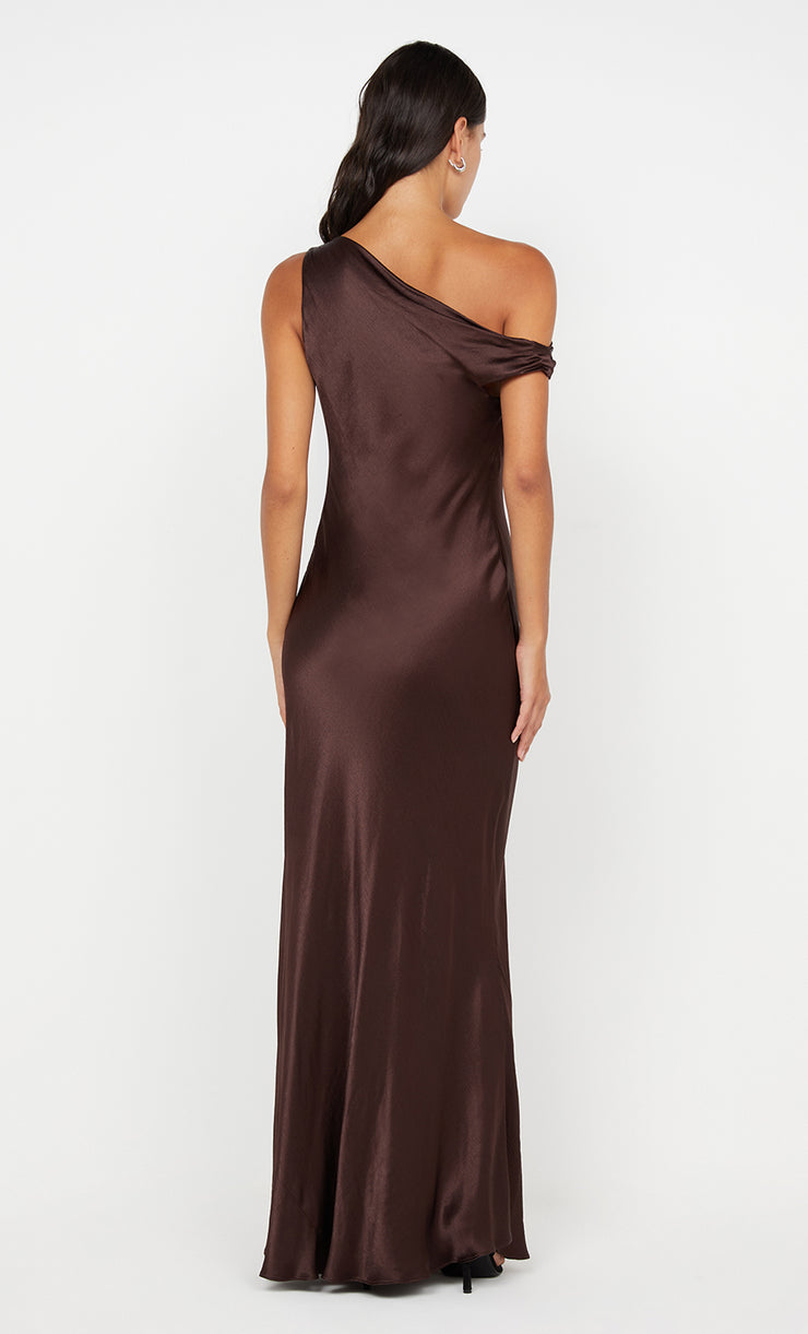 Sol Asym Dress in Dark Chocolate by Bec + Bridge