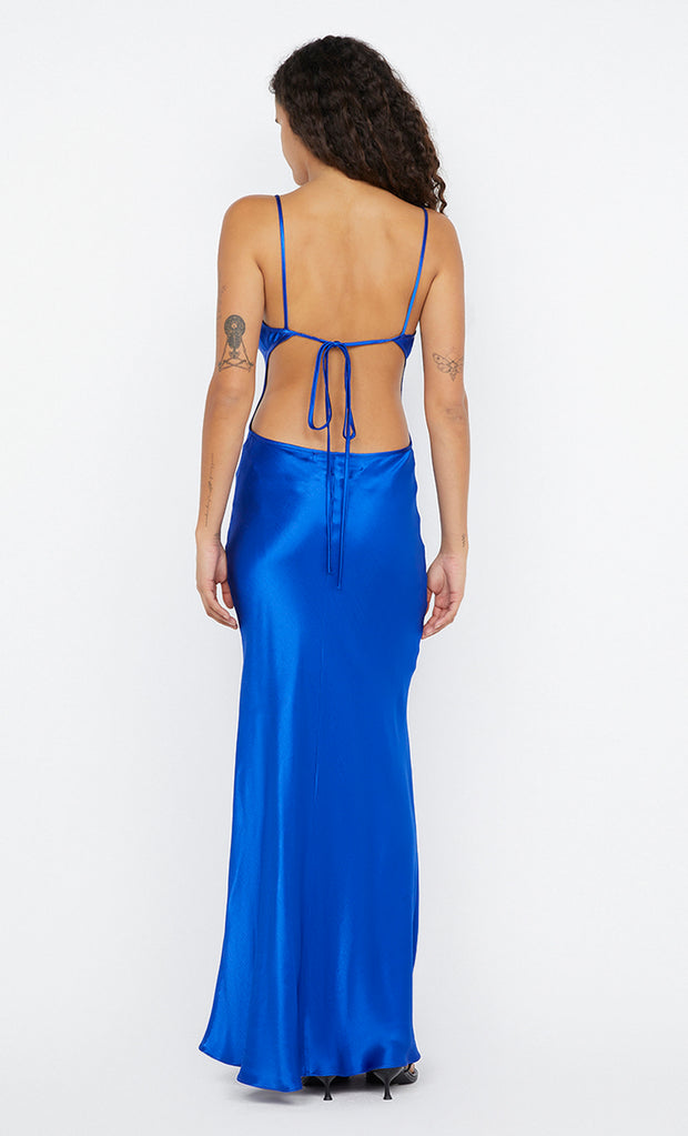 SOL TIE MAXI DRESS - MEDITERRANEAN BLUE