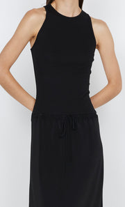 SOLA RACER DRESS - BLACK