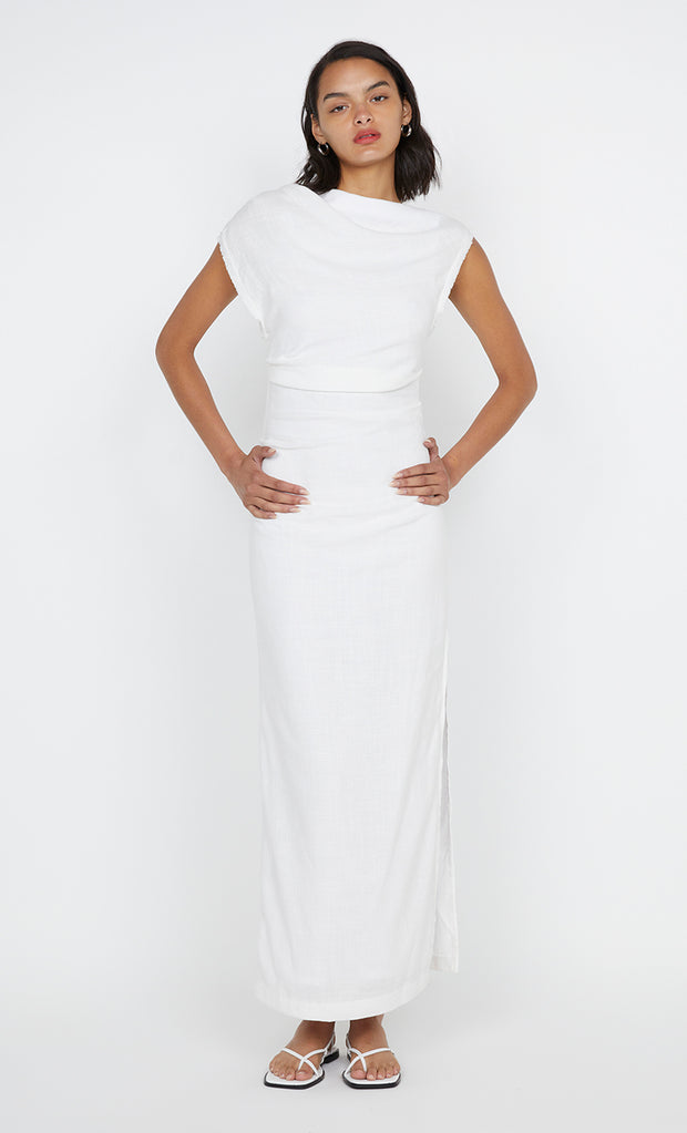 Steffi Gather Dress in White by Bec + Bridge