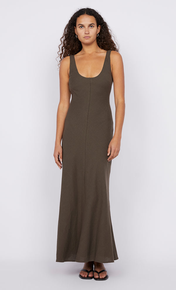 Steffi Scoop Neck Dress in Twig by Bec + Bridge