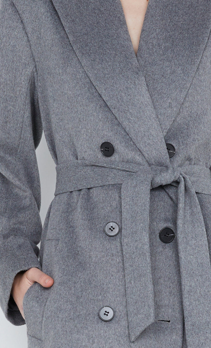 STORM BELTED COAT - GREY