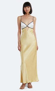 NADIA BUSTIER MAXI DRESS - STRAW/IVORY