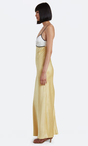 NADIA BUSTIER MAXI DRESS - STRAW/IVORY