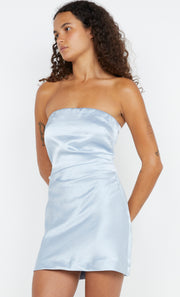 SYMONE STRAPLESS MINI DRESS - DUSTY BLUE