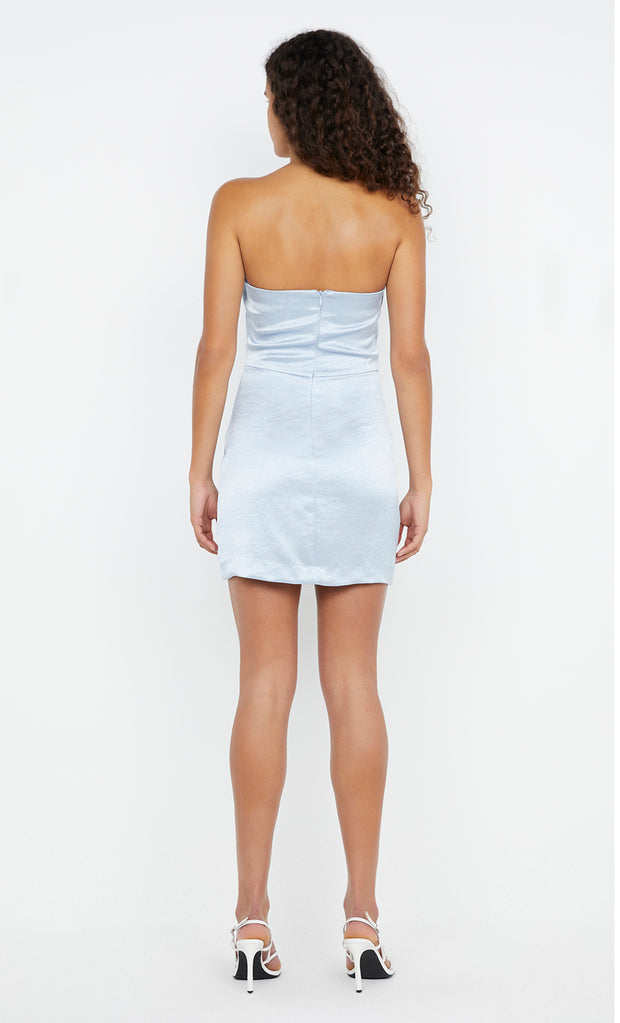 SYMONE STRAPLESS MINI DRESS - DUSTY BLUE