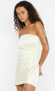 SYMONE STRAPLESS MINI DRESS - ICE YELLOW