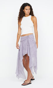 Tallis Asym Skirt in Lilac Denim Floral by Bec + Bridge