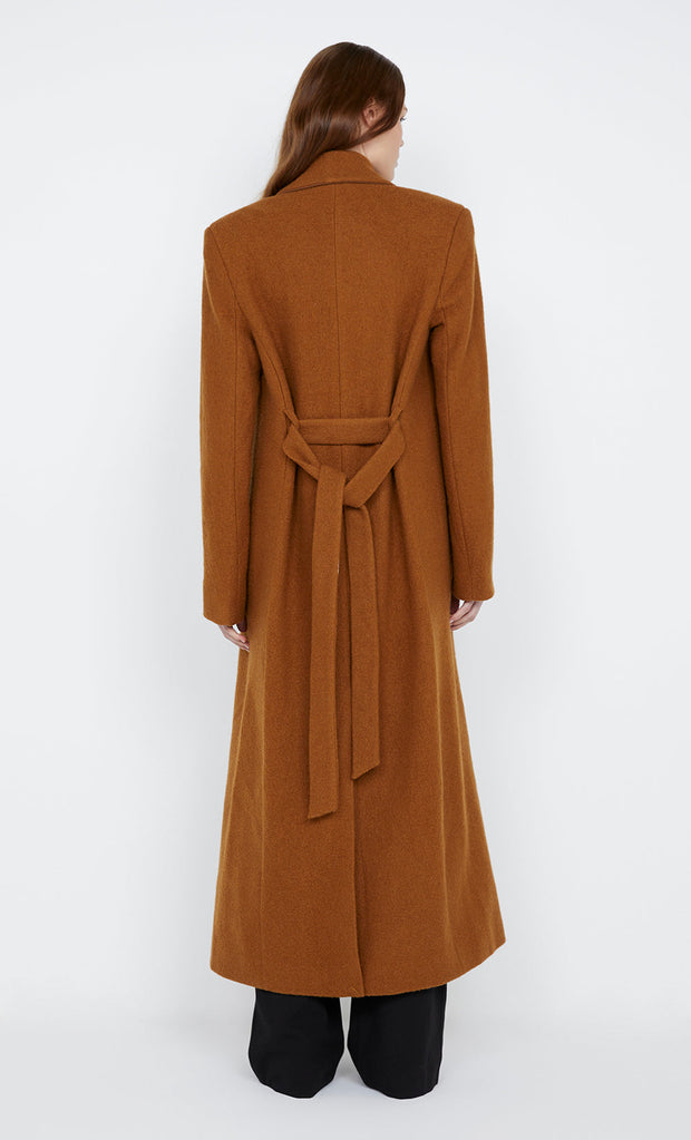 TEYANA BELTED COAT - TOFFEE