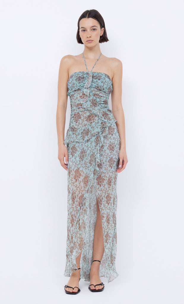 Twiggy Frill Maxi Dress in Juniper Floral by Bec + Bridge