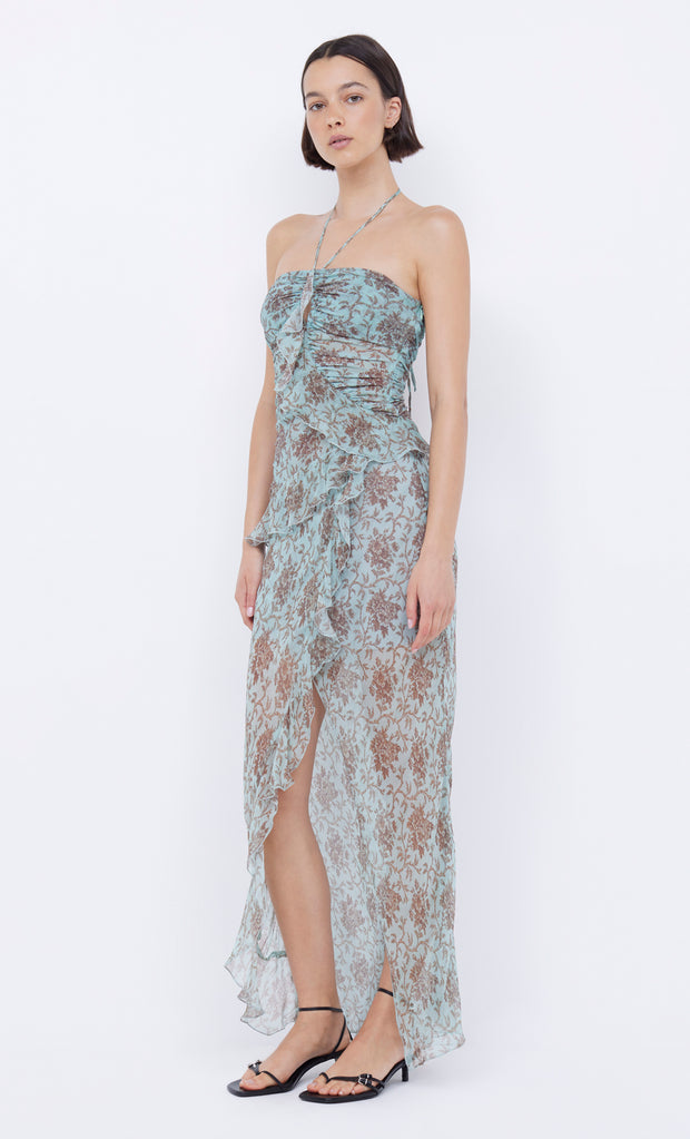 Twiggy Frill Maxi Dress in Juniper Floral by Bec + Bridge