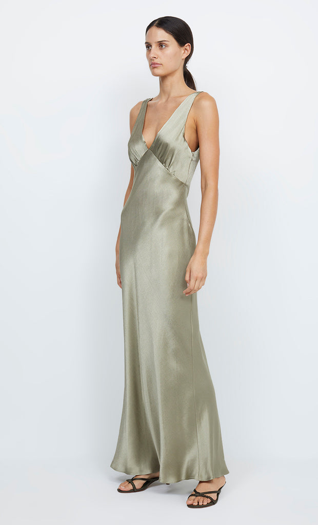 Moon Dance V Neck Verona Maxi Bridesmaid PromDress in Sage Green by Bec + Bridge