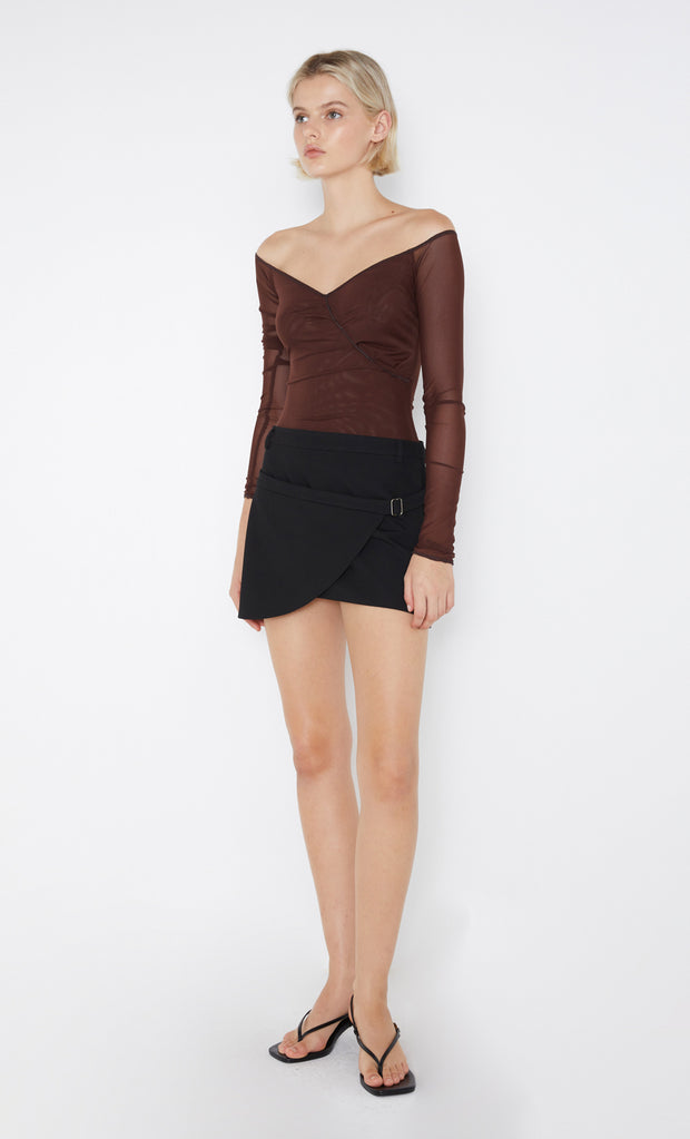 Wilder Wrap Mini Skirt in Black by Bec + Bridge