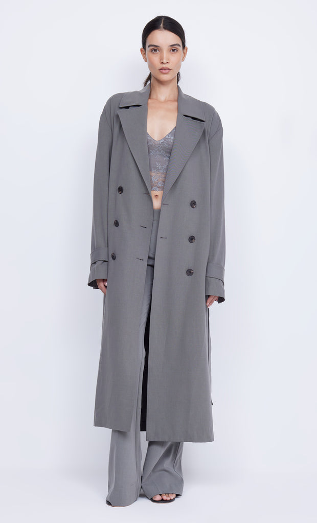 Yvonne Trench Coat in Elephant Grey by Bec + Bridge