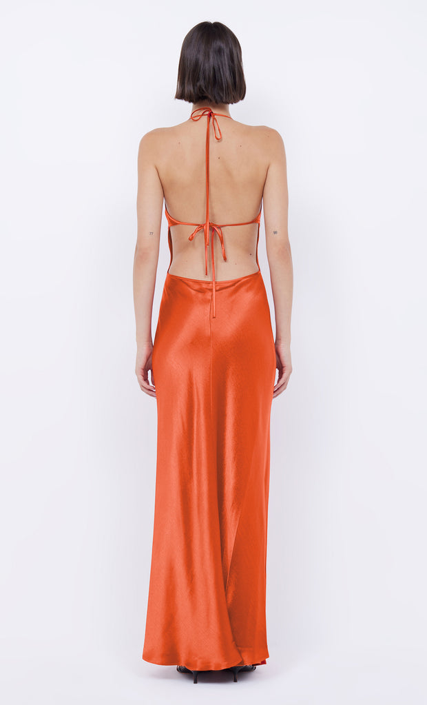 ZARIAH HALTER DRESS - FIRE RED