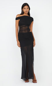 ZEILA ASYM DRESS - BLACK