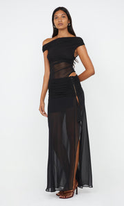 Zeila Asym Maxi Dress in Black by Bec + Bridge