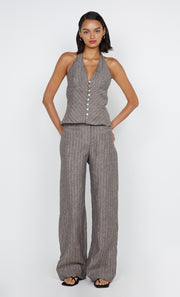 Zuri Straight Leg Pant in Taupe Stripe by Bec + Bridge