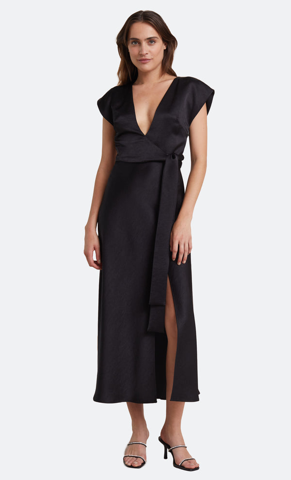 THE DREAMER WRAP DRESS - BLACK