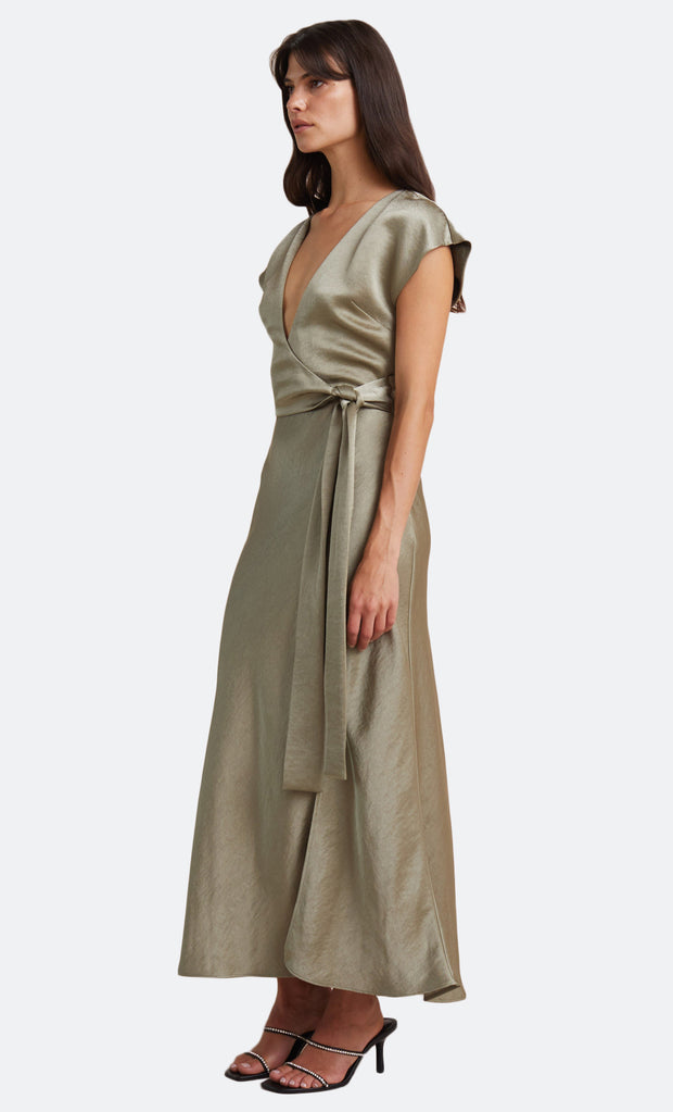 THE DREAMER WRAP DRESS - SAGE