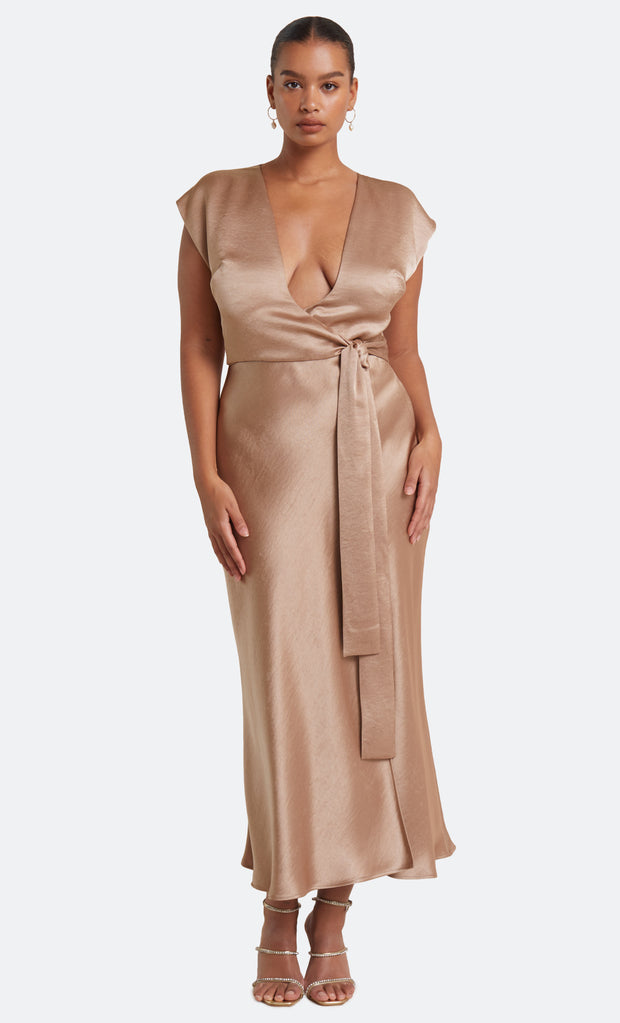 THE DREAMER WRAP DRESS - GOLDEN