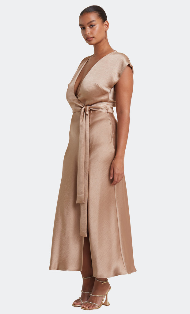 THE DREAMER WRAP DRESS - GOLDEN