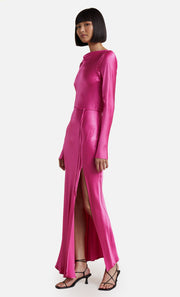 MOON DANCE LONG SLEEVE MAXI DRESS - DEEP PINK