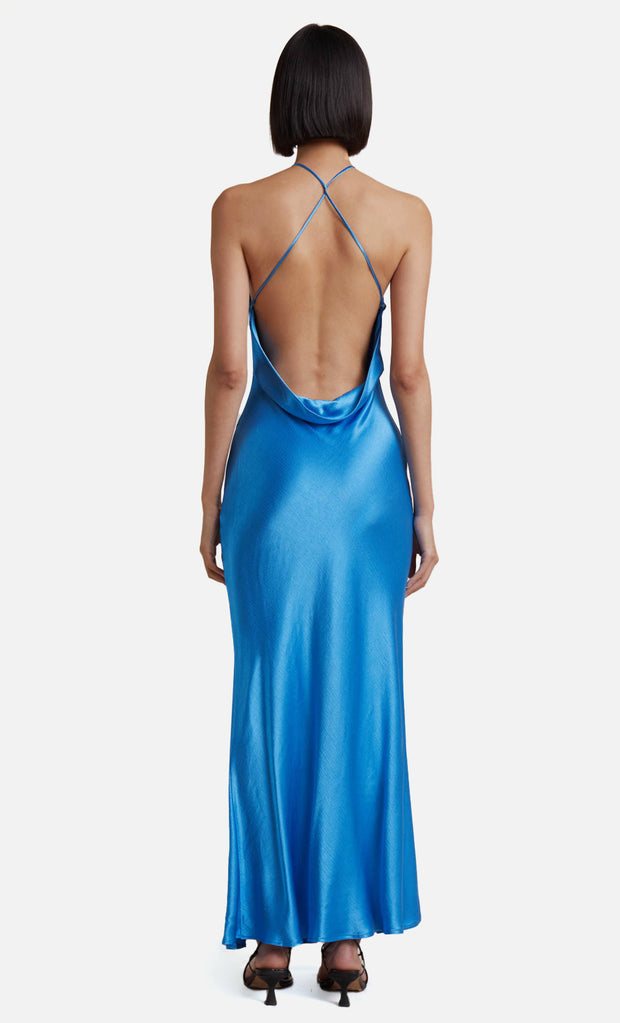 LOREN HALTER MIDI DRESS - MID BLUE